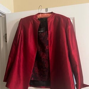 KASPER Red & Black Jacket and Top Set